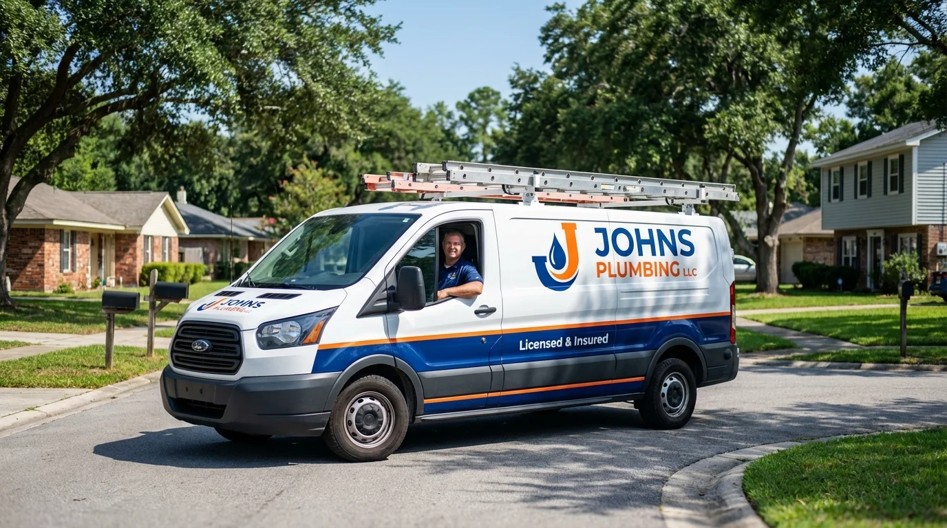 Johns Plumbing LLC service van in Franklin, TN
